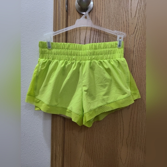 IVL Collective Race Pace Lime Punch Neon Green Athletic Running Shorts - Picture 3 of 4